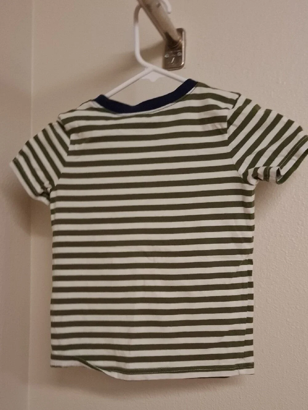 Carter's Olive & White Striped Excavator Graphic Tee with Navy Trim
